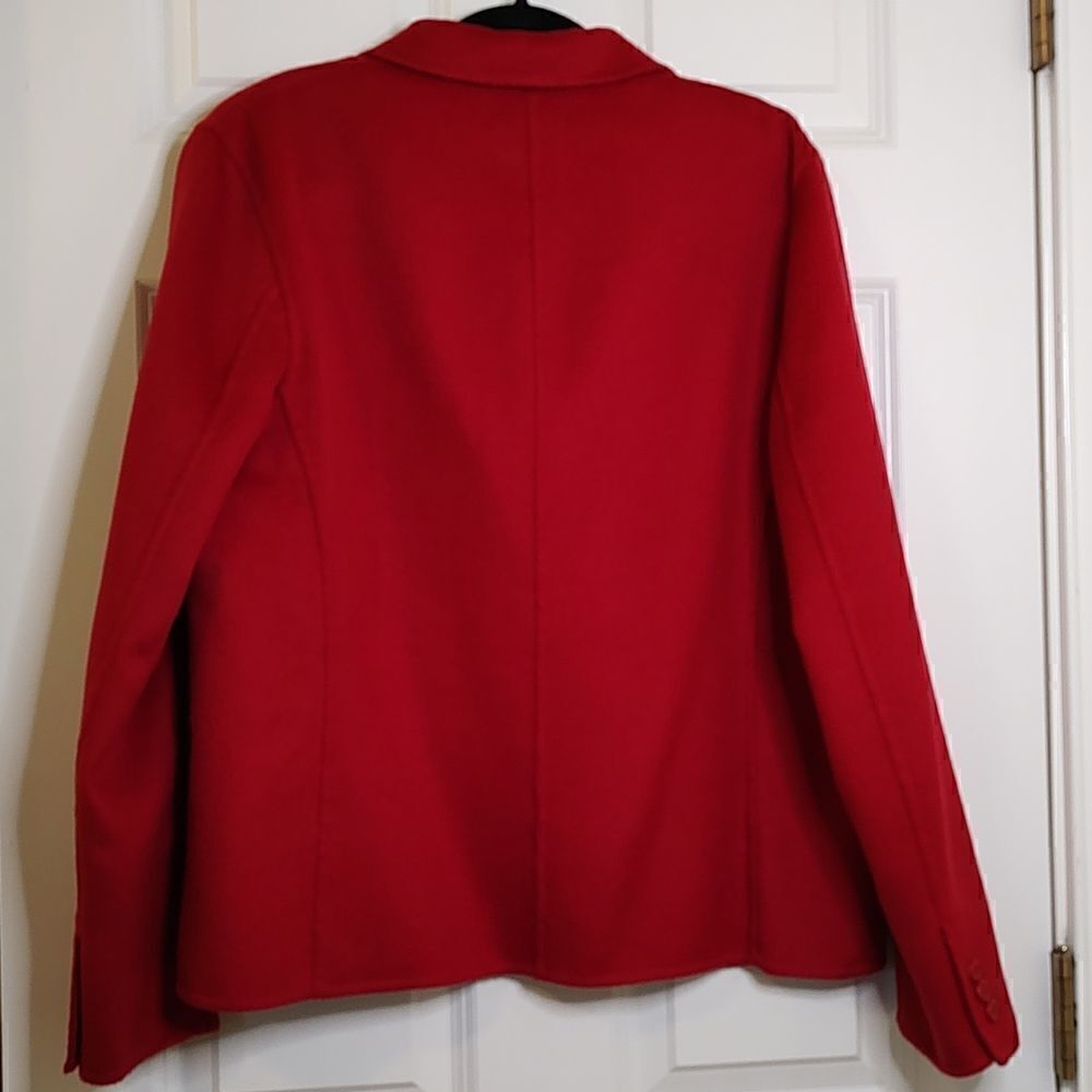 Pendleton Red Merino 3 Button Wool Blazer Jacket Size L - Picture 9 of 12
